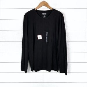 NWT Express Black Long Sleeve Moisture Wicking Stretch Crew Supersoft XL